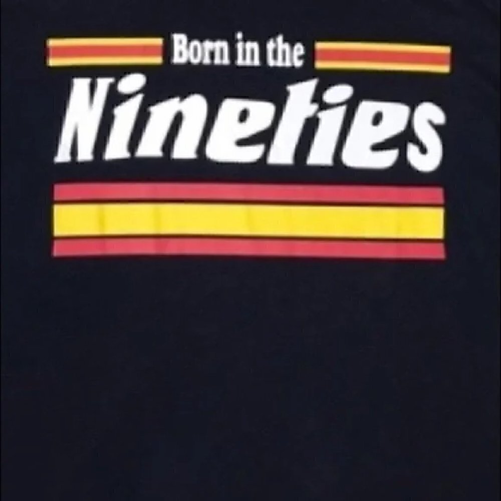 NWOT On Fire blue "Born in the Nineties" tee shirt size 3X plus